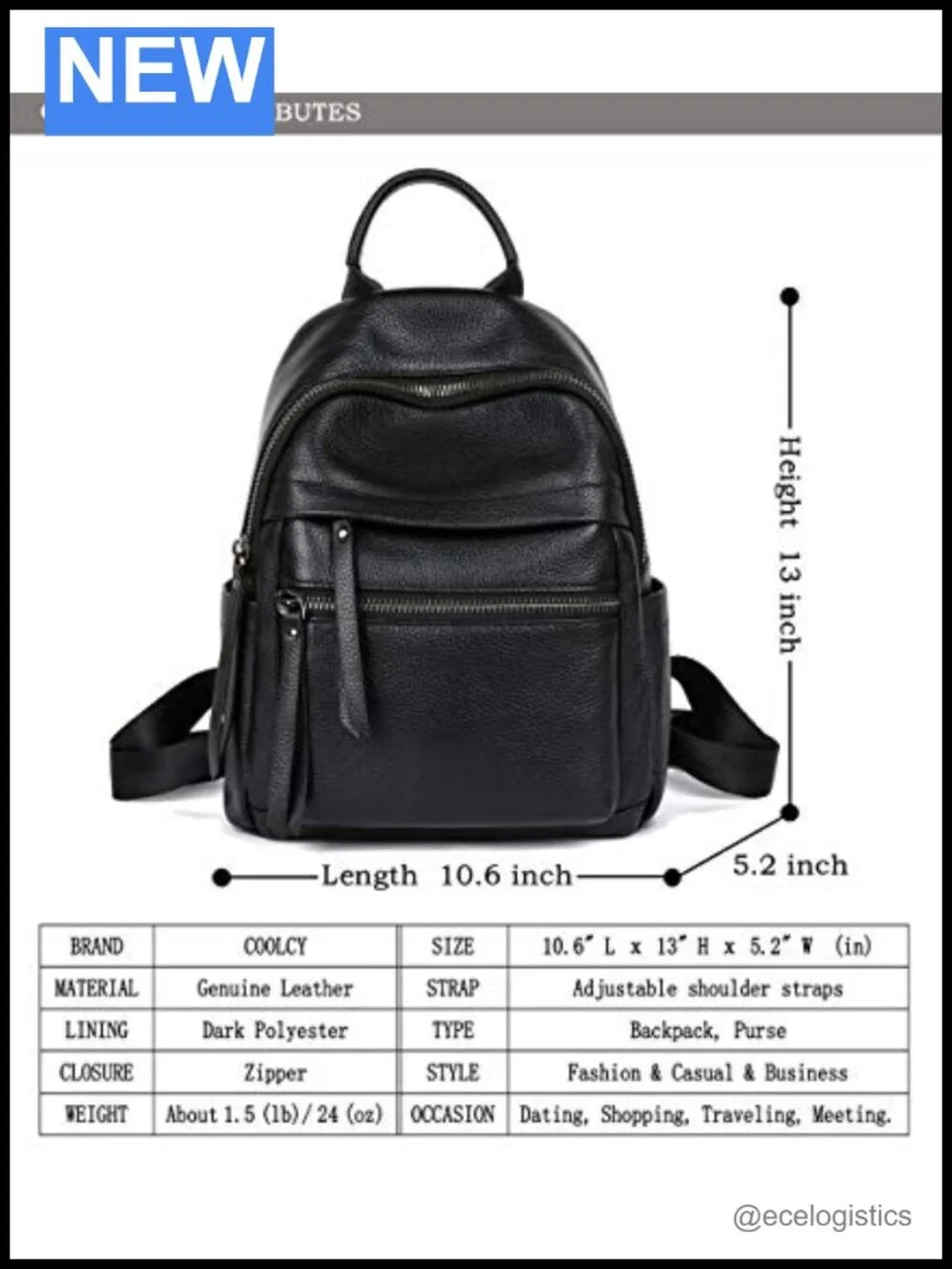 Genuine Leather Backpack Purse for Women Multi-functional Daypack with Laptop